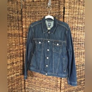 GAP WOMEN DENIM DARK WASH BUTTON FRONT NO STRETCH EXTRA LARGE JACKET